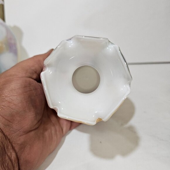 Murano Glass Arte Linea Mary Kristall Scalloped Tulip Rim Edge Vase Italy RARE - Picture 8 of 9